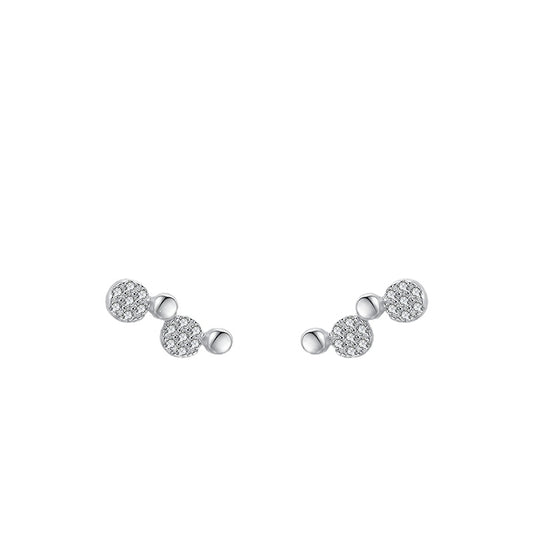 Chic Sterling Silver Geometric Earrings with Zircon Accents