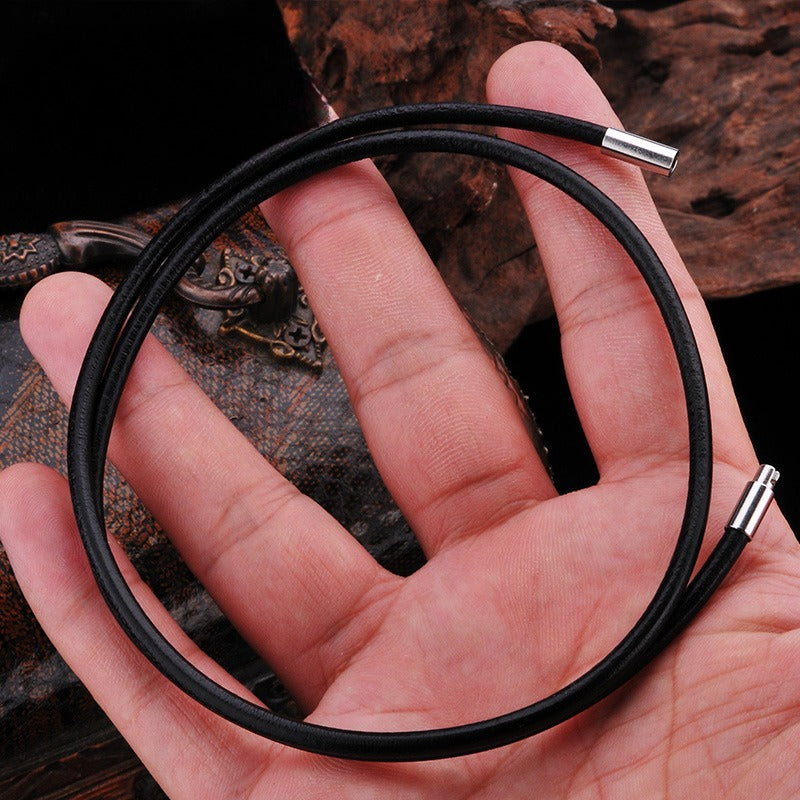 Version Of – Stainless Steel Buckle Leather Necklace – Unisex Leather Rope
