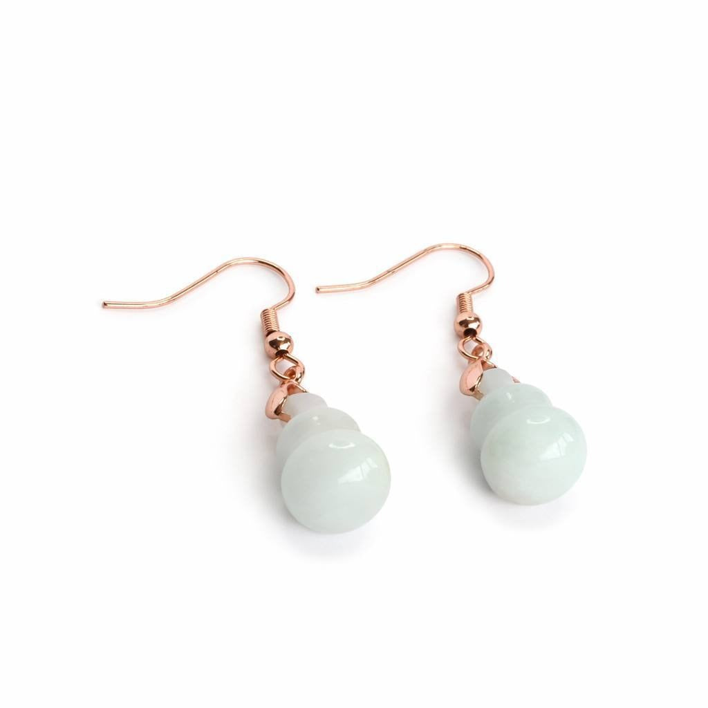 Jadeite Gourd Teardrop Earrings