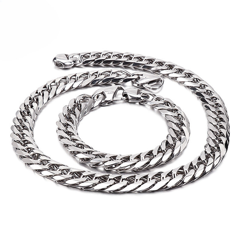 Custom Bold Stainless Steel Men's Whip Chain Necklace