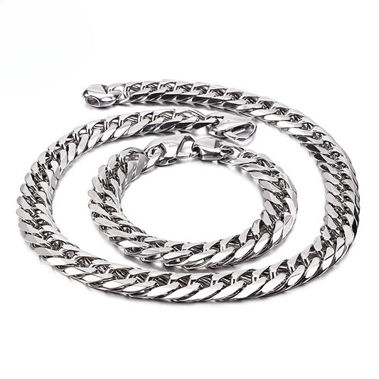 Custom Bold Stainless Steel Men's Whip Chain Necklace