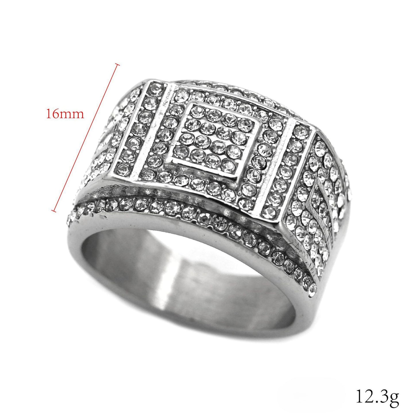 Planderful Everyday Genie Stainless Steel Zircon Ring For Men Unisex Hip Hop Style Statement