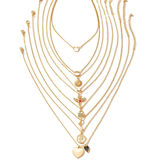 Angel Love Necklace Set - Exquisite Jewelry Collection for European and American Markets