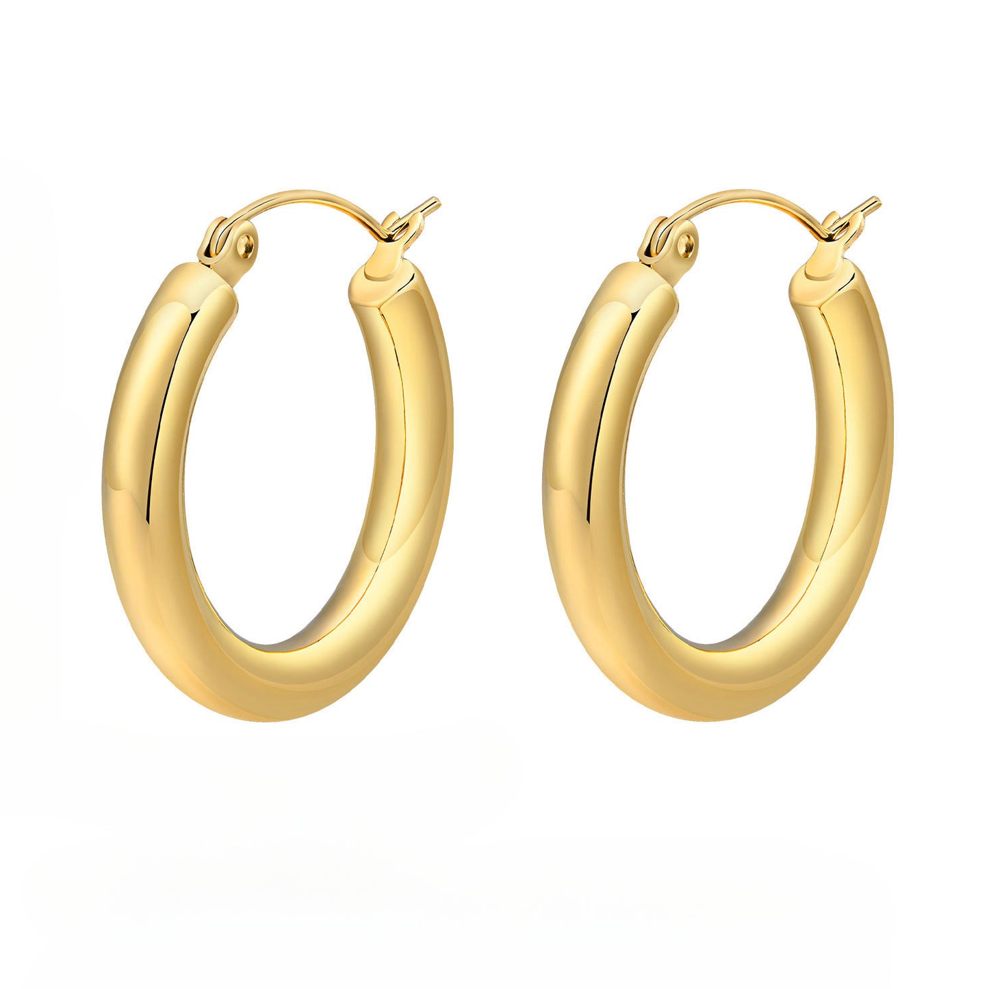 Stainless Steel Cross-Border Fashion Women's Gold Tube Earrings