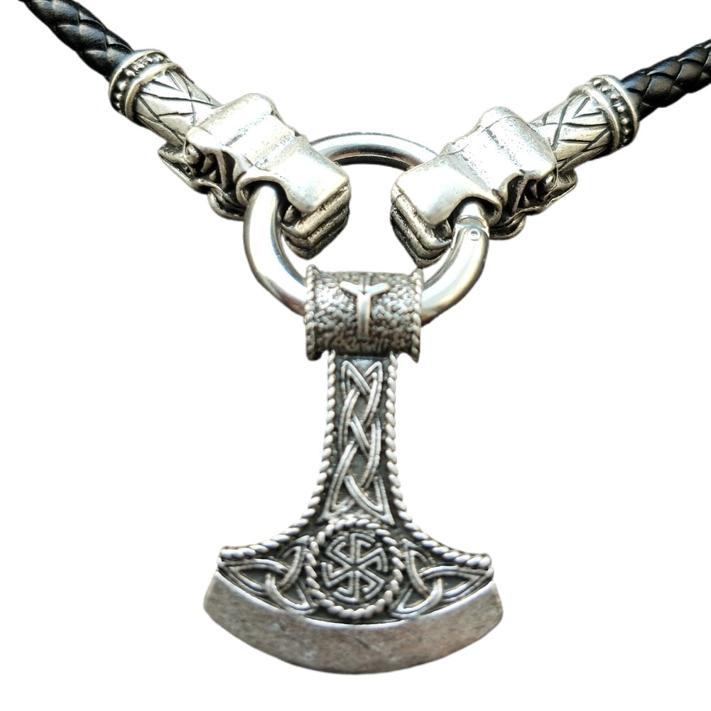 Viking Rune Hammer Necklace - Handcrafted Norse Legacy Jewelry for Men