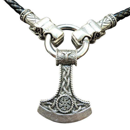 Viking Rune Hammer Necklace - Handcrafted Norse Legacy Jewelry for Men