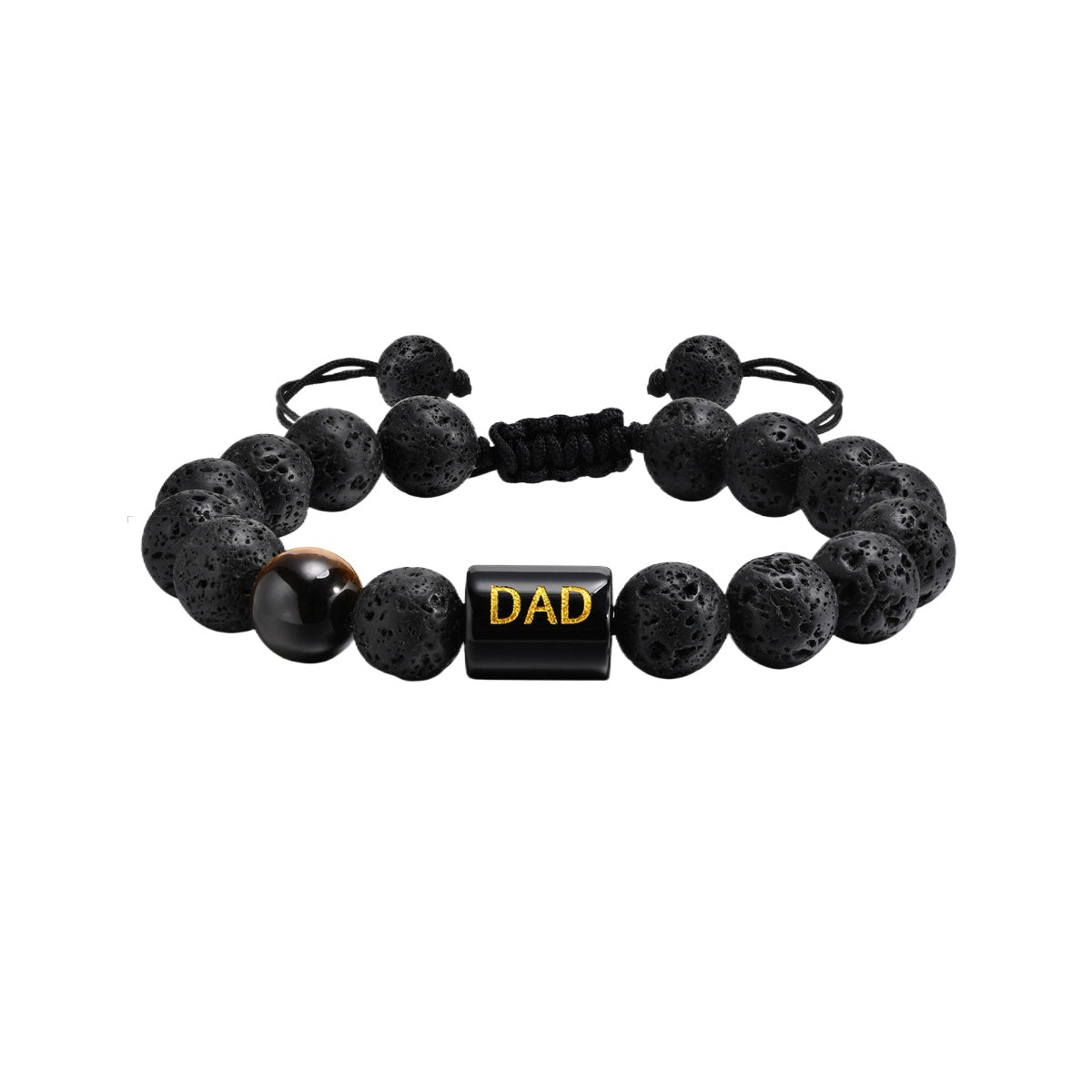 Sports Style Men's Matte Agate Tiger's Eye Beaded Bracelet