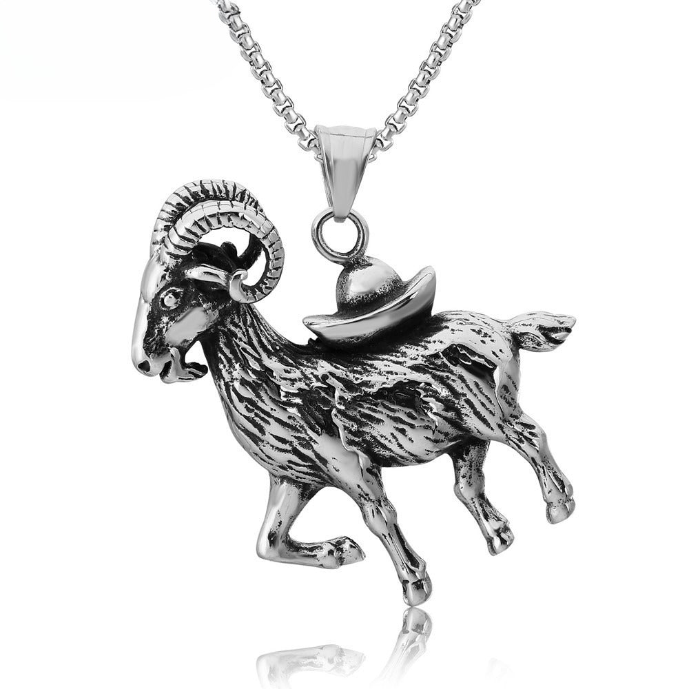 Planderful Titanium Steel Pendant Necklace Unisex Retro Fashion Statement For Men And Women