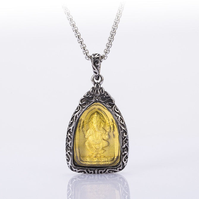 Titanium Steel Necklace – Vintage Buddha Guan Gong Guanyin Pendant for Everyday Spiritual Jewelry