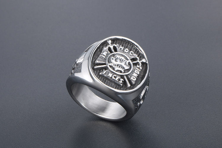 Punk Skull Anchor Titanium Steel Ring For Men Trendy