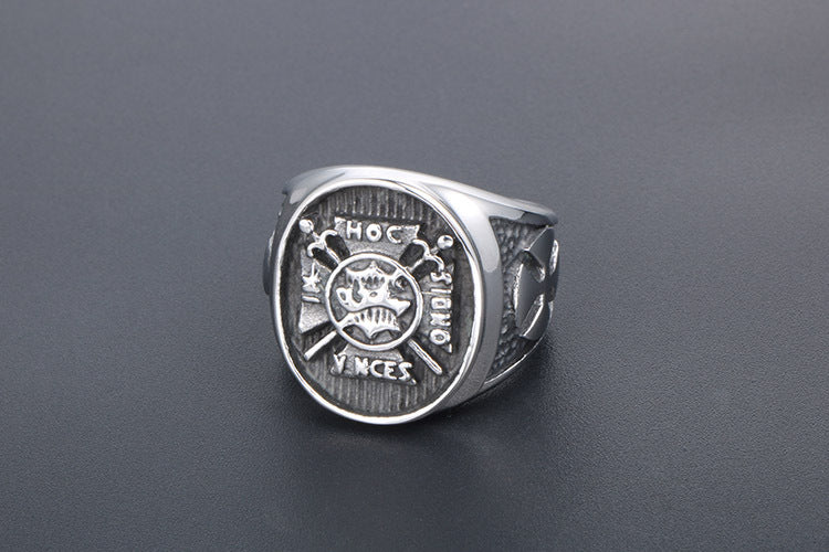 Punk Skull Anchor Titanium Steel Ring For Men Trendy