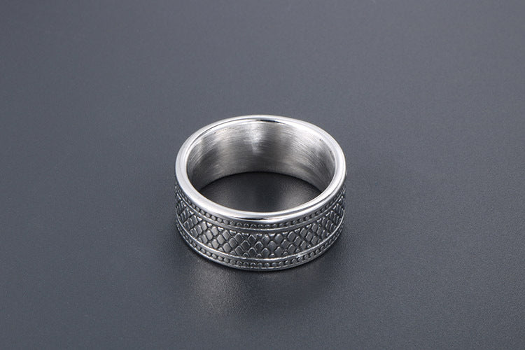 European American Retro Couple Ring Stainless Steel For Men