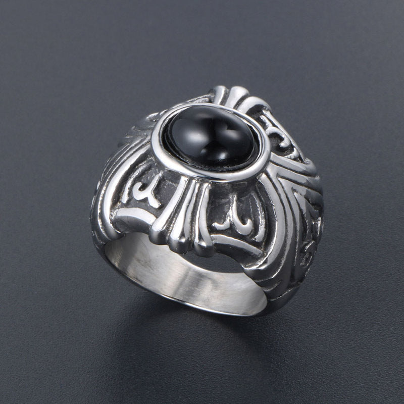 Titanium Steel Punk Couples' Two-Tone Rings - Bold Jewelry for Men and Women