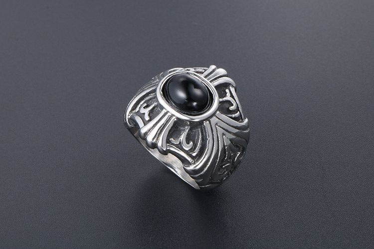 Unisex Titanium Steel Ring Two Tone Domineering Punk
