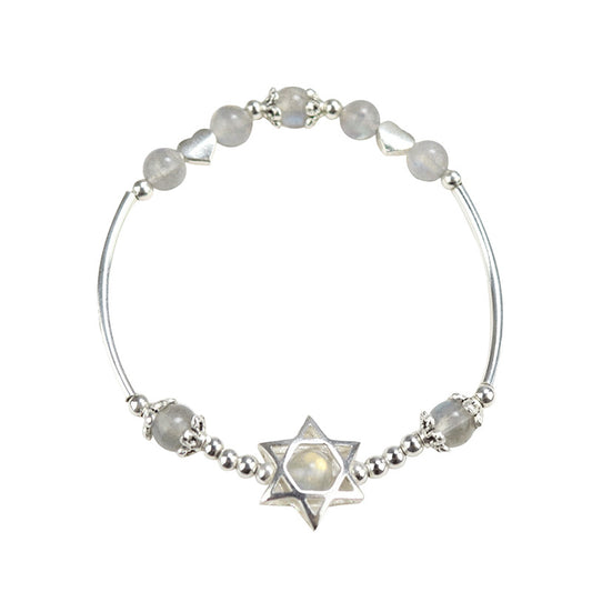 Hexagram Star Crystal Bracelet - Sterling Silver Women's Trendy and Versatile Personality Bracelet