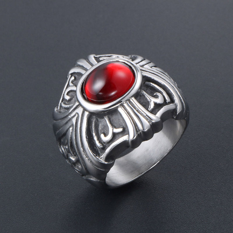 Titanium Steel Punk Couples' Two-Tone Rings - Bold Jewelry for Men and Women