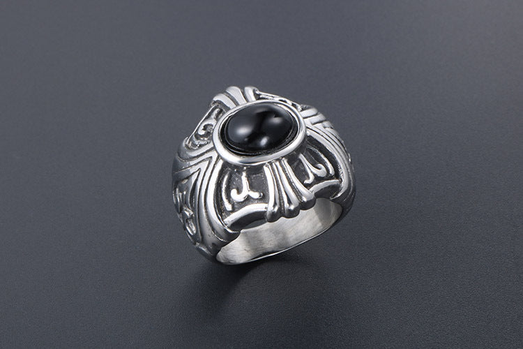 Unisex Titanium Steel Ring Two Tone Domineering Punk