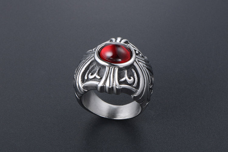 Unisex Titanium Steel Ring Two Tone Domineering Punk