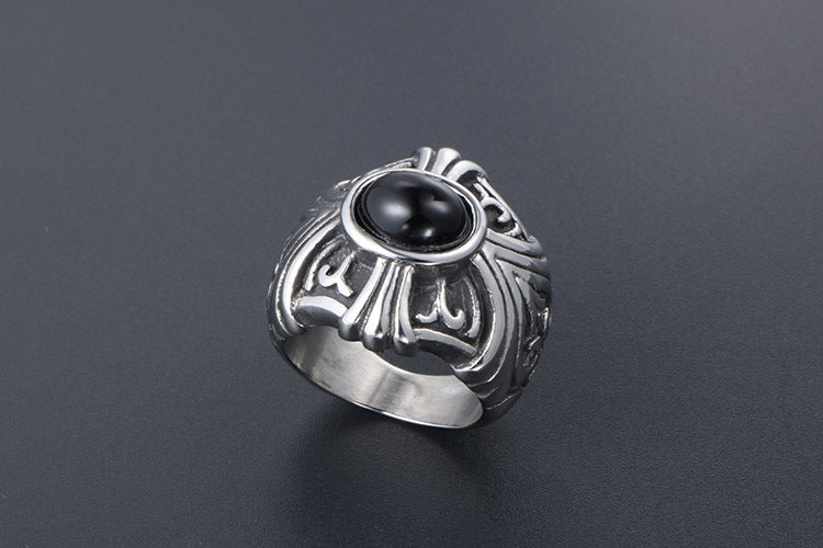 Unisex Titanium Steel Ring Two Tone Domineering Punk