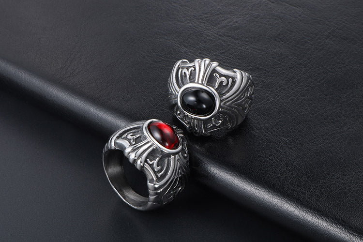 Titanium Steel Punk Couples' Two-Tone Rings - Bold Jewelry for Men and Women