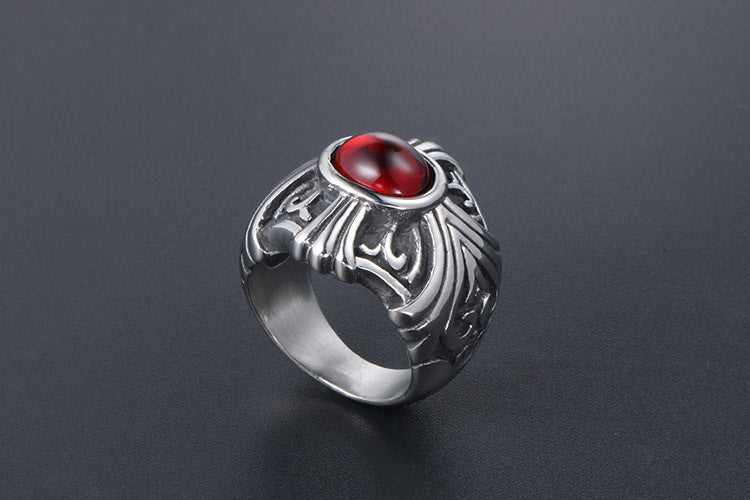 Unisex Titanium Steel Ring Two Tone Domineering Punk