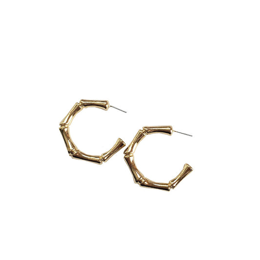 Bamboo Chic C-Shape Earrings - Vienna Verve Collection