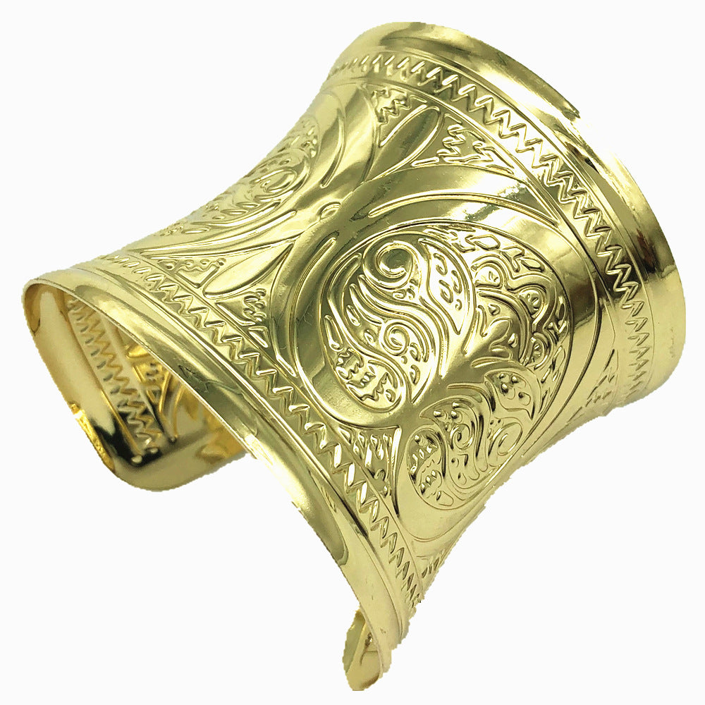 Embossed Retro Alloy Bracelet for Women - Vienna Verve Collection