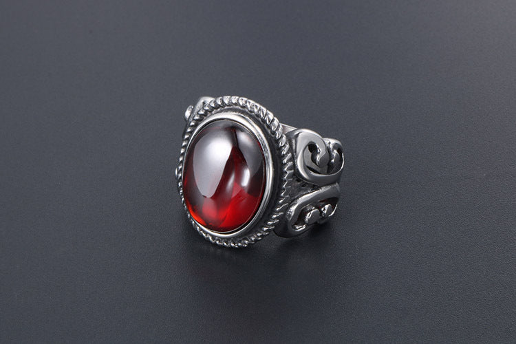 Titanium Steel Trendy Couple Ring - European and American Punk Style Jewelry for Men