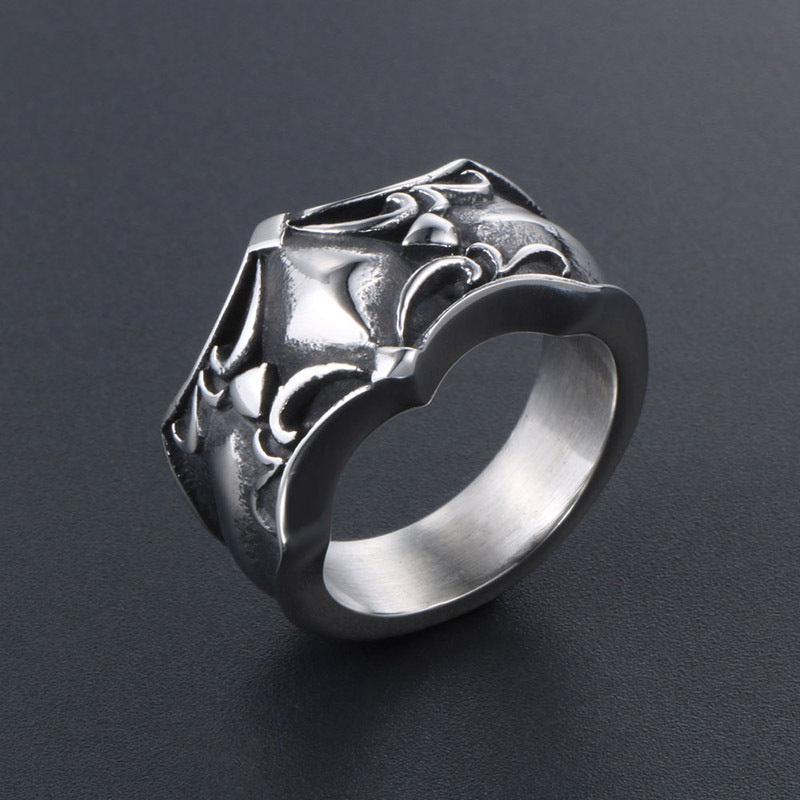 Titanium Steel Men's Retro Trend Ring - Wholesale Jewelry Collection