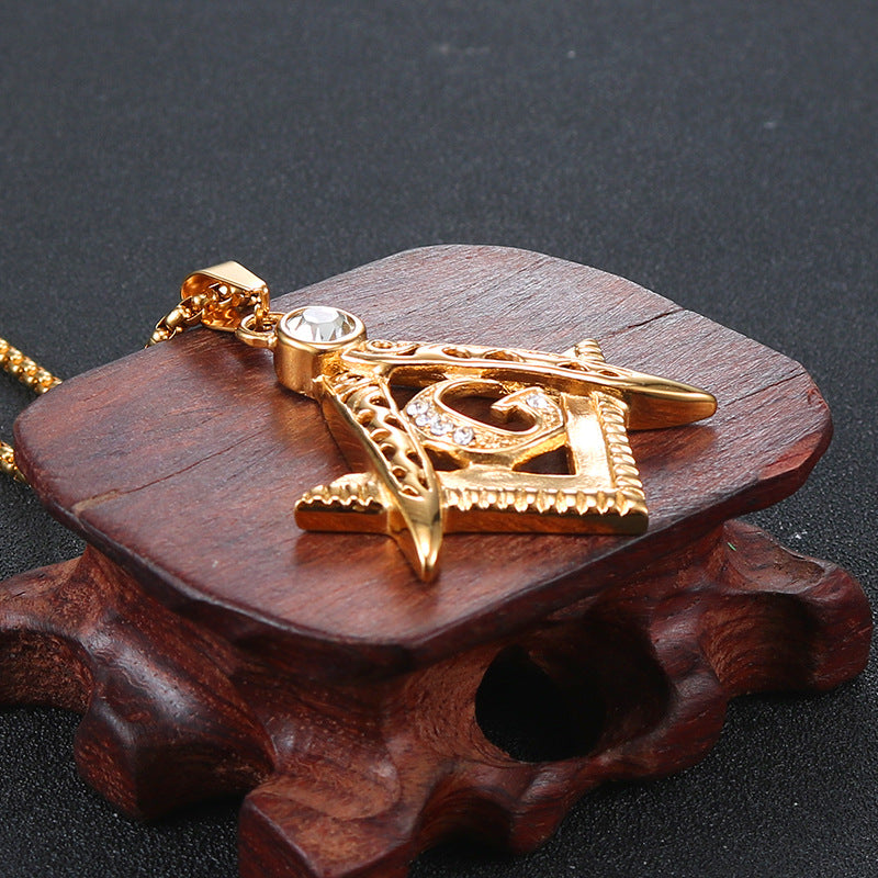 Titanium Steel Masonic Pendant for Men - Wholesale Popular Jewelry in Europe and America