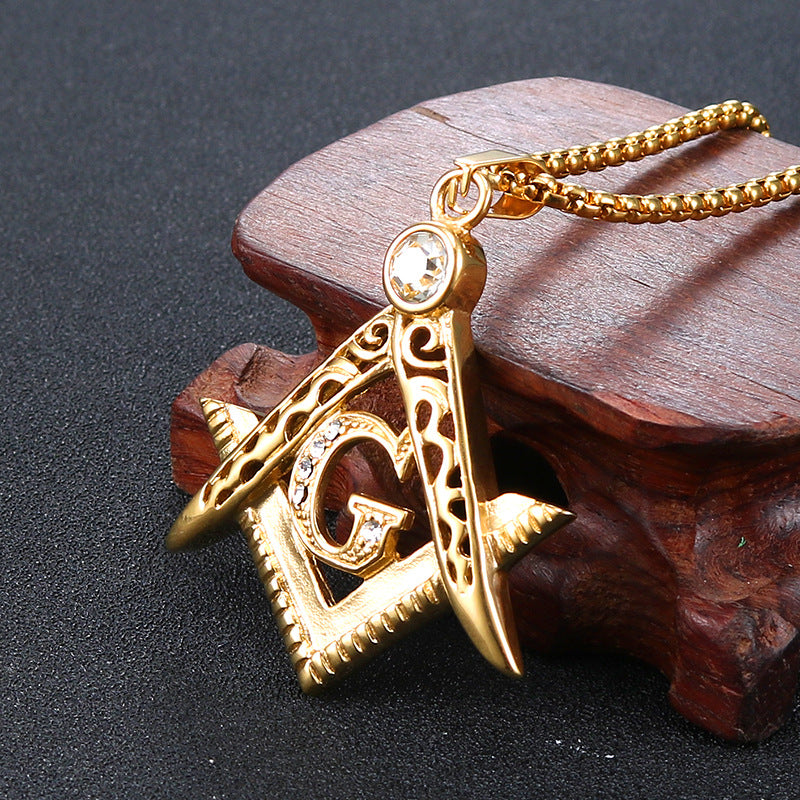 Titanium Steel Masonic Pendant for Men - Wholesale Popular Jewelry in Europe and America