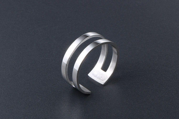 Korean-Inspired 18k Rose Gold Plated Titanium Steel Joint Tail Ring for Trendy Girls