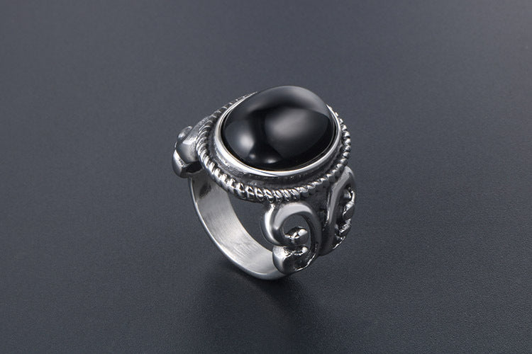 Titanium Steel Trendy Couple Ring - European and American Punk Style Jewelry for Men