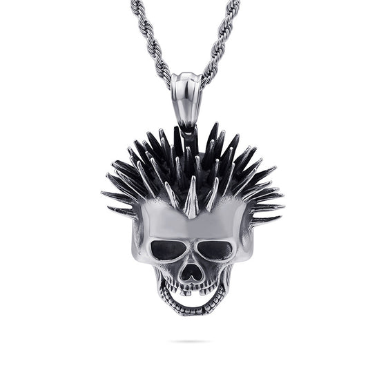 Exaggerated Ghost Head Punk Stainless Steel Pendant - Men's Gothic Jewelry