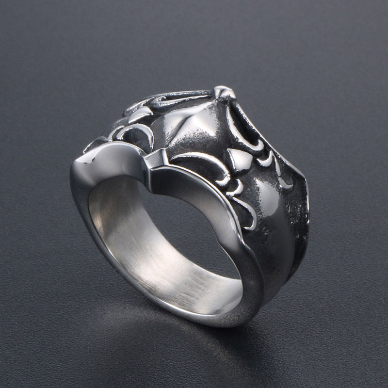 Titanium Steel Men's Retro Trend Ring - Wholesale Jewelry Collection