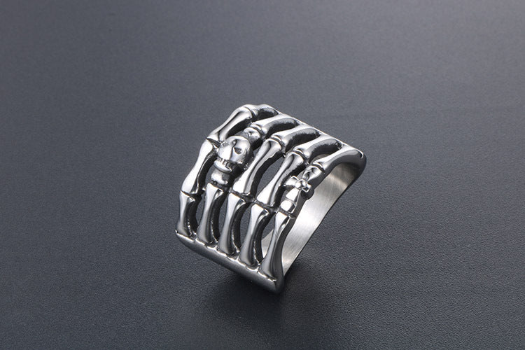 Titanium Steel Ghost Hand Ring Men Punk Fashion Jewelry