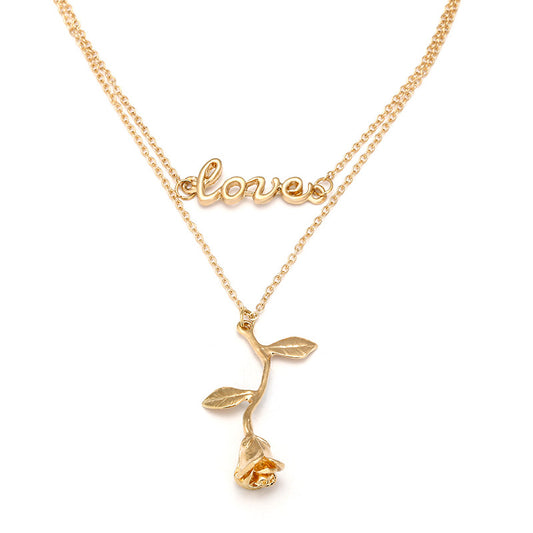 Romantic European and American Love Letter Necklace - Vienna Verve Collection