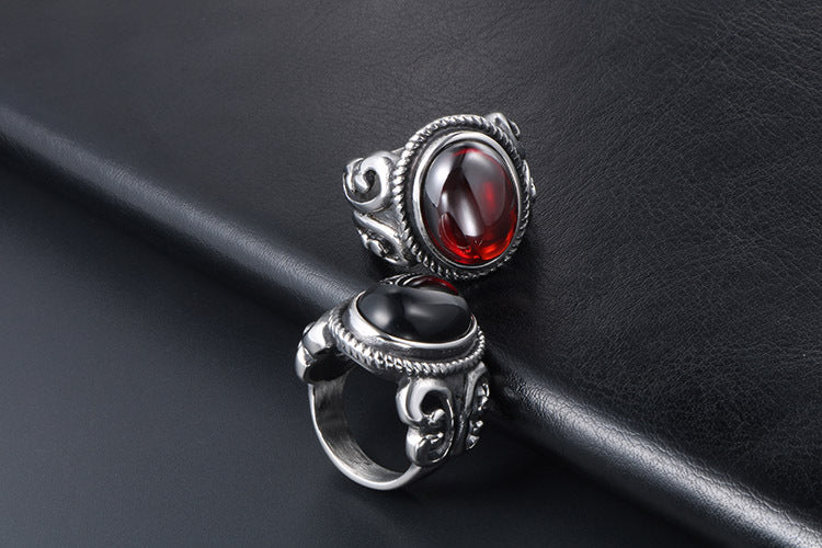Titanium Steel Trendy Couple Ring - European and American Punk Style Jewelry for Men