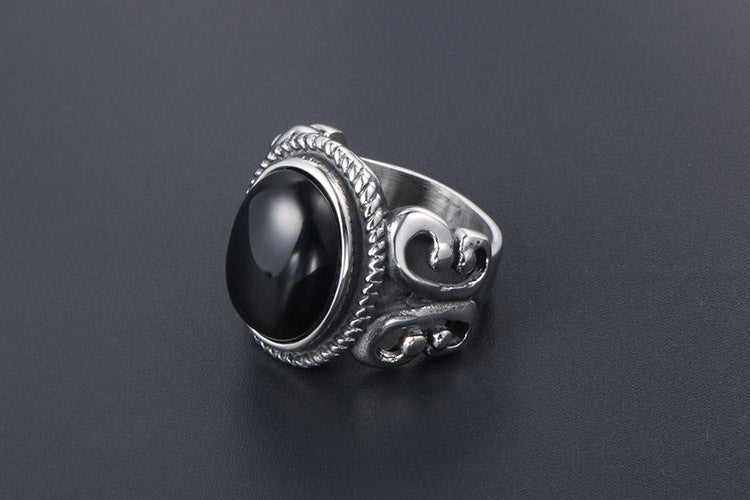Titanium Steel Trendy Couple Ring - European and American Punk Style Jewelry for Men