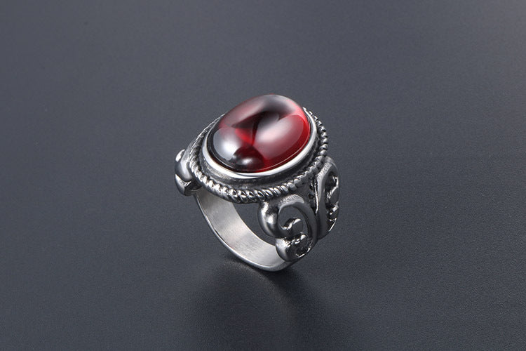 Titanium Steel Trendy Couple Ring - European and American Punk Style Jewelry for Men