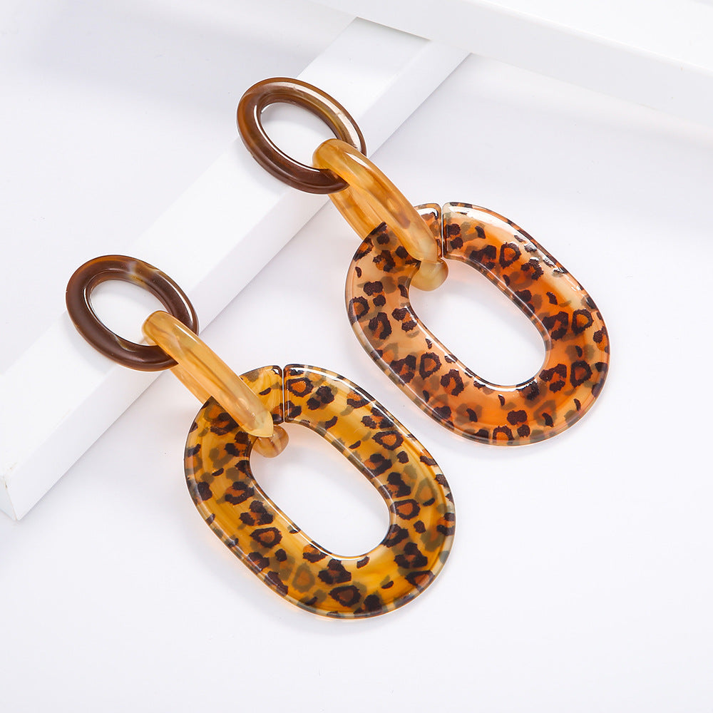 Leopard Print Resin Necklace and Earrings Set from AliExpress's Popular Savanna Rhythms Collection