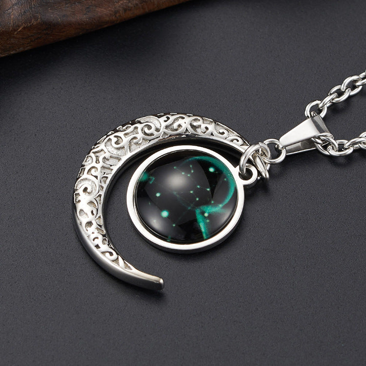 Ins Harajuku Constellation Starry Sky Luminous Pendant for Men