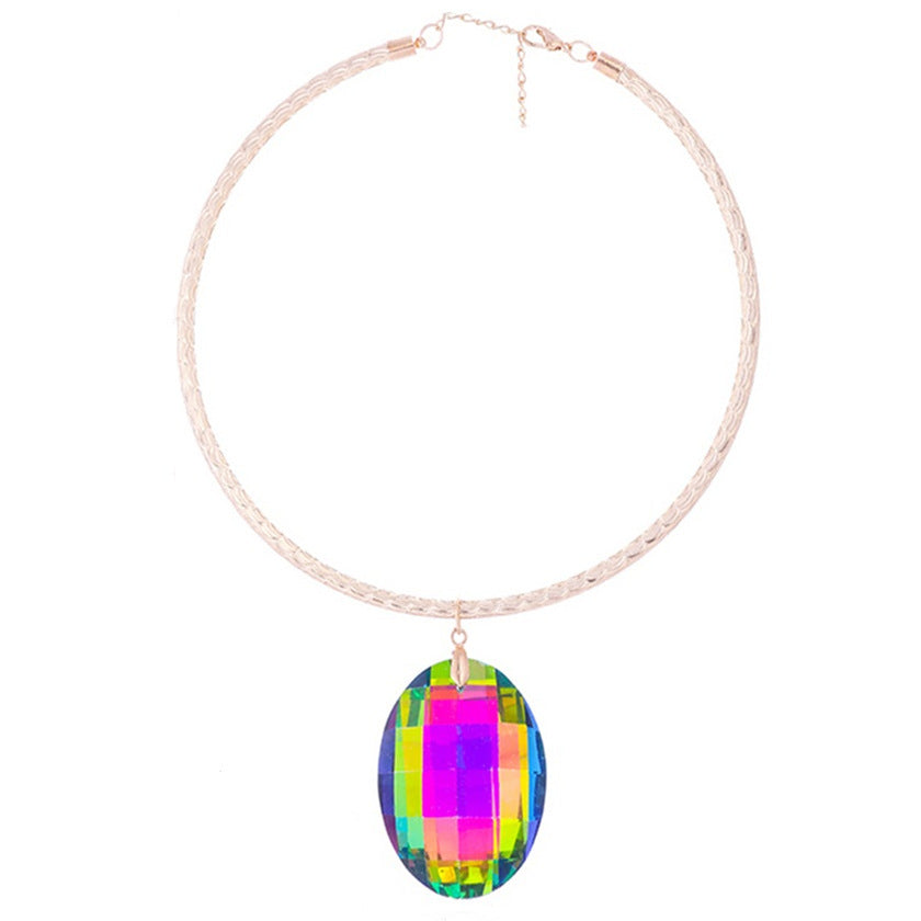 Exaggerated Collar Cross-border Women's Necklace with Drop Crystal Pendant