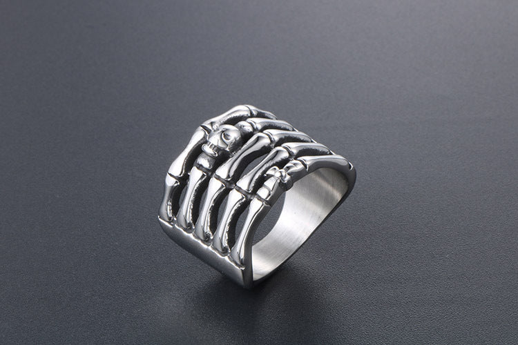 Titanium Steel Ghost Hand Ring Men Punk Fashion Jewelry