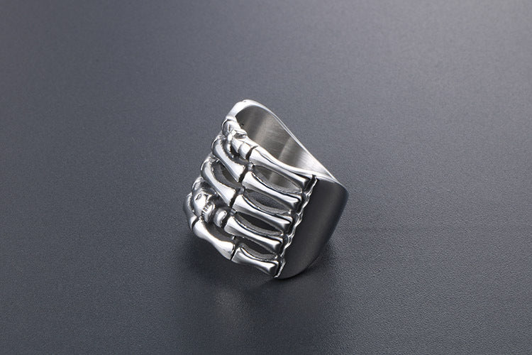 Titanium Steel Ghost Hand Ring Men Punk Fashion Jewelry