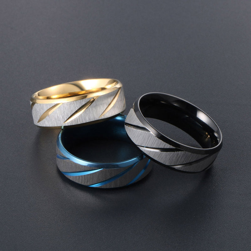 Customizable Titanium Steel Men's Fashion Ring - Wholesale Accessories Collection