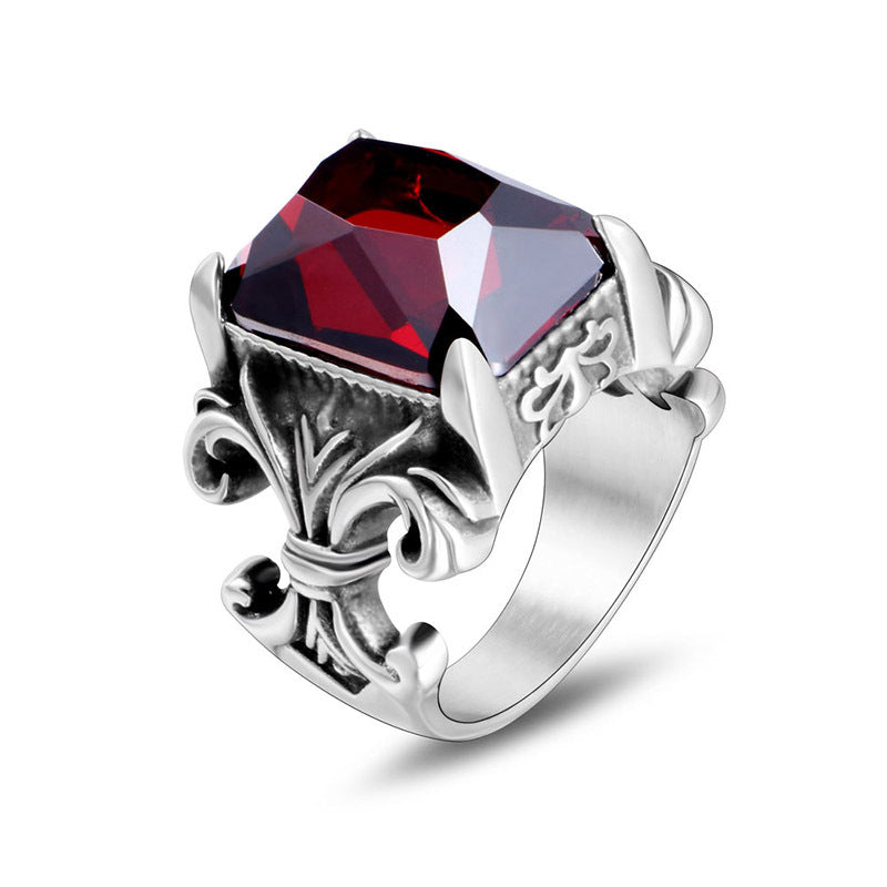 Titanium Steel Court Flower Inlaid Ring – Heir Unisex