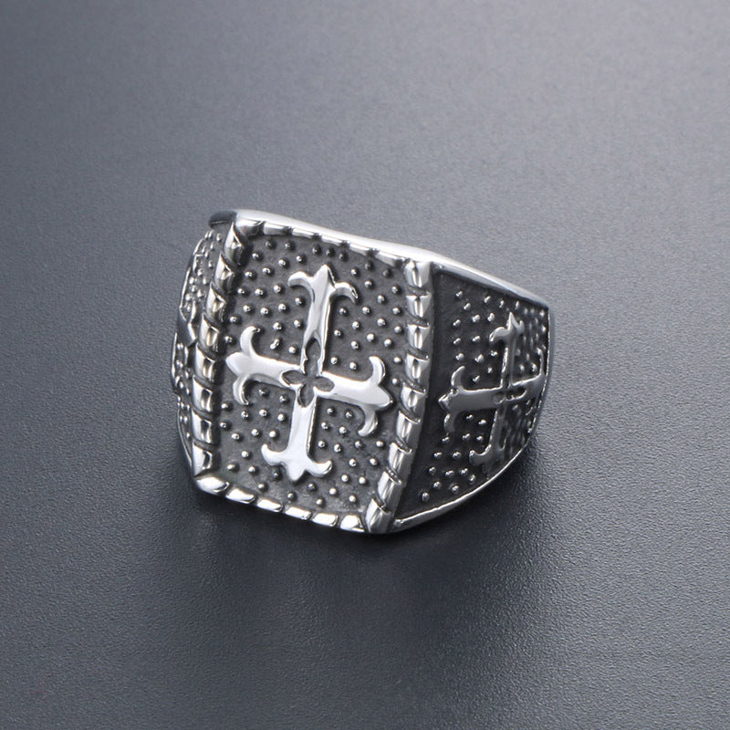 Personalized Vintage Titanium Steel Men's Ring - Retro Stainless Steel Jewelry Wholesale