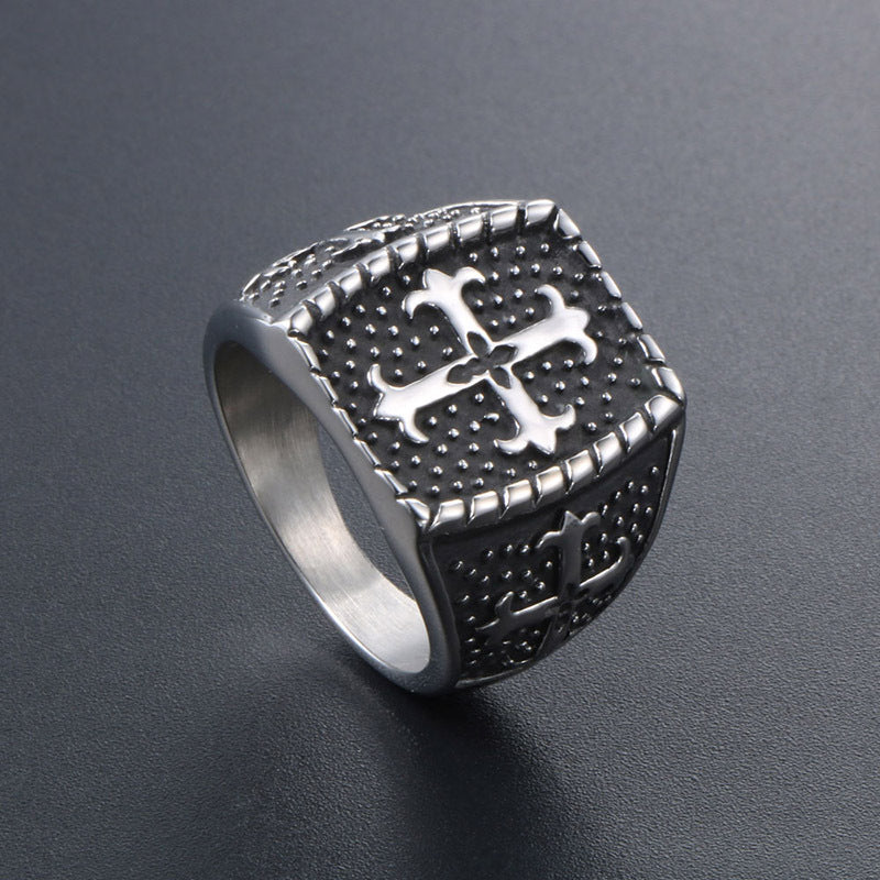 Personalized Vintage Titanium Steel Men's Ring - Retro Stainless Steel Jewelry Wholesale