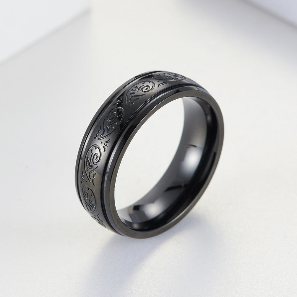 Pattern Stainless Steel Wedding Engagement Ring – Couple